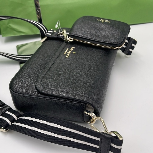 KATE SPADE Rosie Pebble Leather Small Flap Crossbody Black NWT - Picture 8 of 16